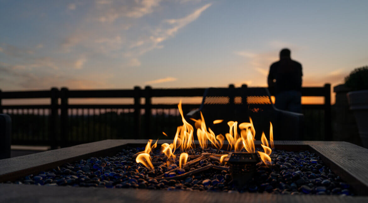Natural Gas Fire Pit At Dusk | Plumbers 911 Contractor Referral Service | Gas Systems | Gas Line Installation