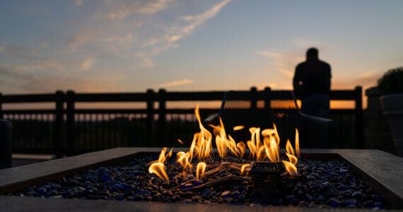 Natural Gas Fire Pit At Dusk | Plumbers 911 Contractor Referral Service | Gas Systems | Gas Line Installation